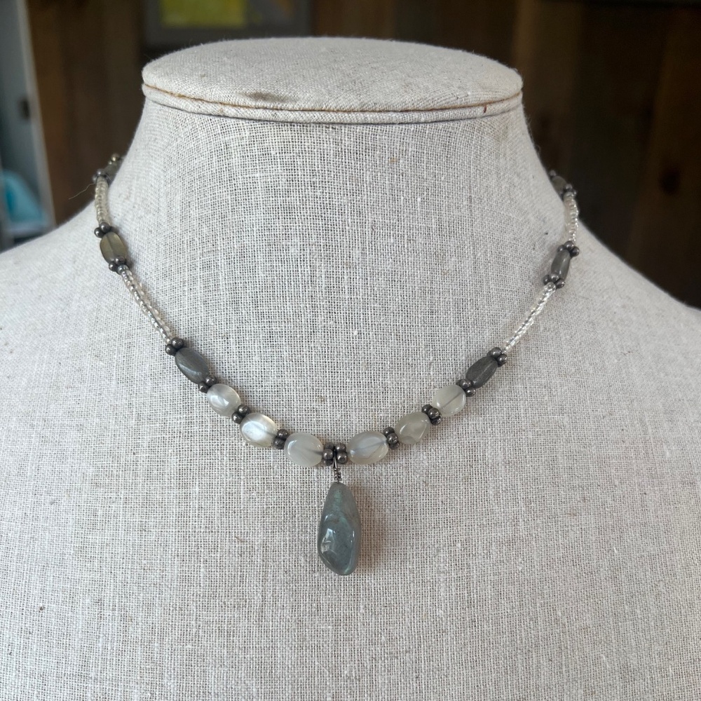 Artisan Labradorite and Moonstone Necklace.